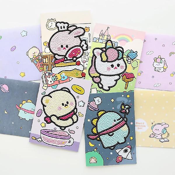  쪼꼬미친구들 카드 보석십자수