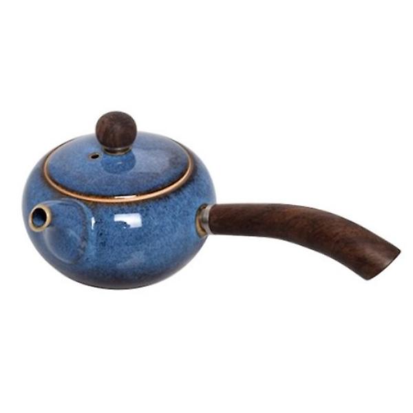  고원 요변 녹차 다구 횡파다관 블루 2인용 티팟 180ml 차주전자