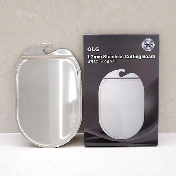  올지 셀렉트 스텐도마 SUS 304 이유식 주방 미니 도마 캠핑 손잡이 위생 김치 스테인리스