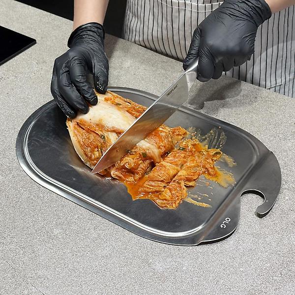  올지 셀렉트 스텐도마 SUS 304 이유식 주방 미니 도마 캠핑 손잡이 위생 김치 스테인리스