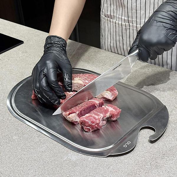  올지 셀렉트 스텐도마 SUS 304 이유식 주방 미니 도마 캠핑 손잡이 위생 김치 스테인리스