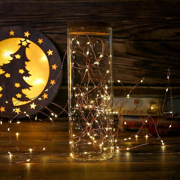  [도토로] 태양광 LED 200구 와이어 전구 20m 웜색 루프탑조명