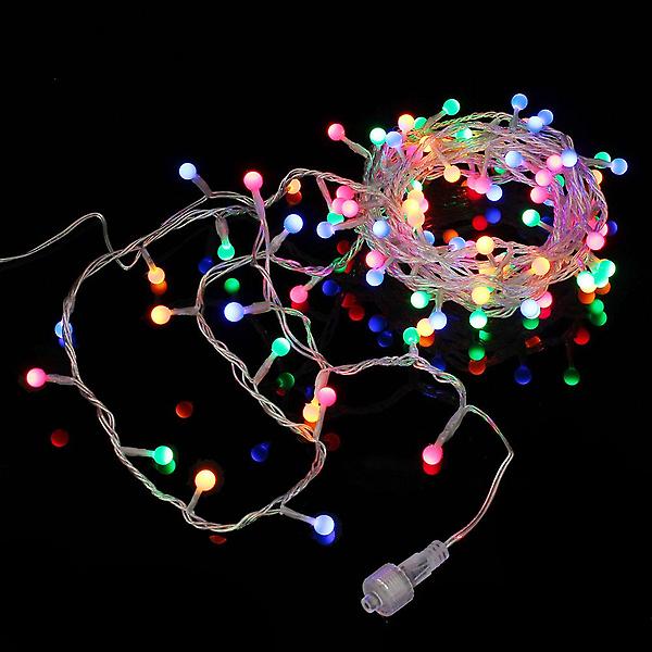  [은하수] 100구 투명선 LED 구슬 지니전구 칼라(5M)