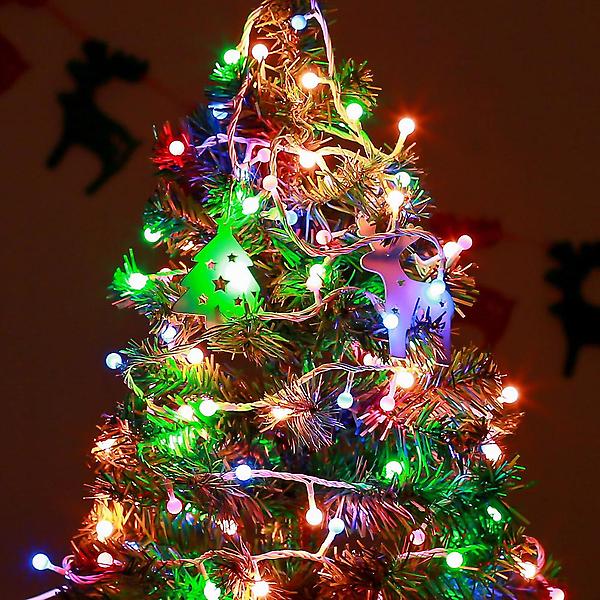  [은하수] 100구 투명선 LED 구슬 지니전구 칼라(5M)