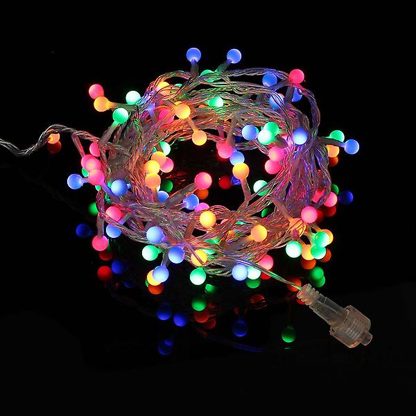  [은하수] 100구 투명선 LED 구슬 지니전구 칼라(5M)