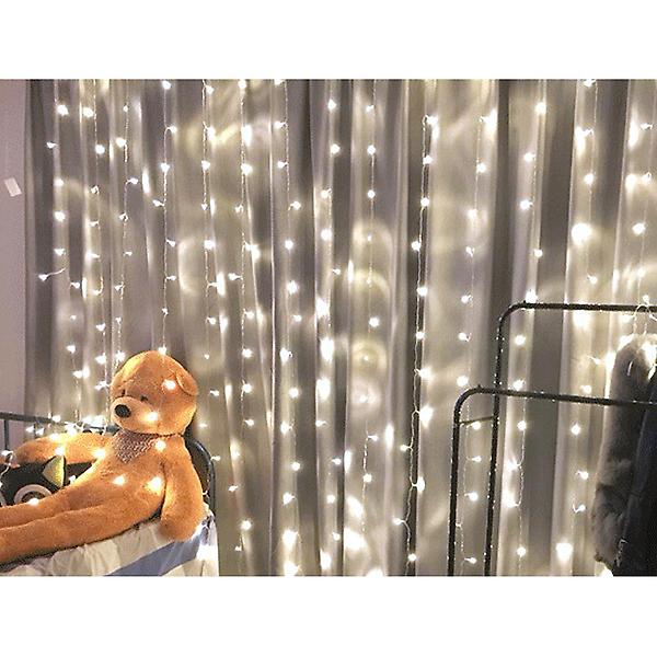  [은하수]400구 투명선 LED 커튼 백색 지니전구 점멸