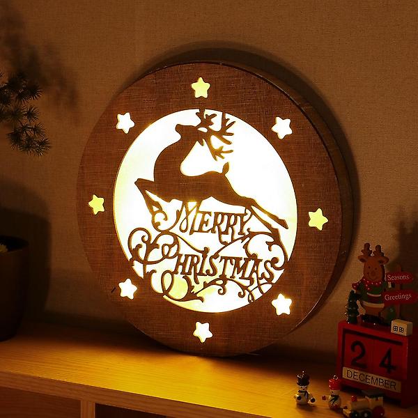  LED 크리스마스 사슴 원형 무드등/크리스마스장식