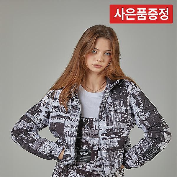  BOB 비오비 시즌 프린트 소매 탈부착 여성 다운 점퍼 G4W2JP510 + 블랙클로버 모자 사은품 (랜덤발송)