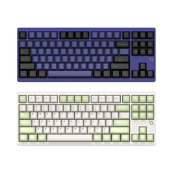  COX CF87 알루미늄 3모드 유무선 기계식 키보드 말차크림티, 덕킹축