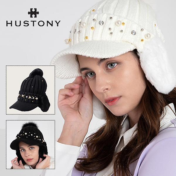  휴스토니 진주큐빅 귀마개 모자