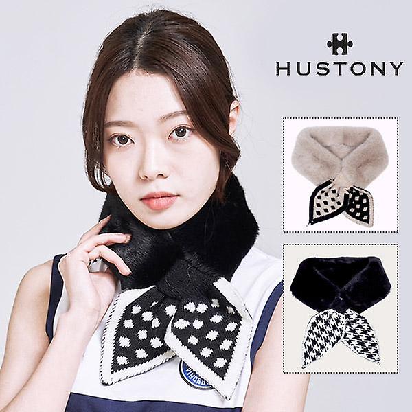  휴스토니 밍크 울 니트 넥워머