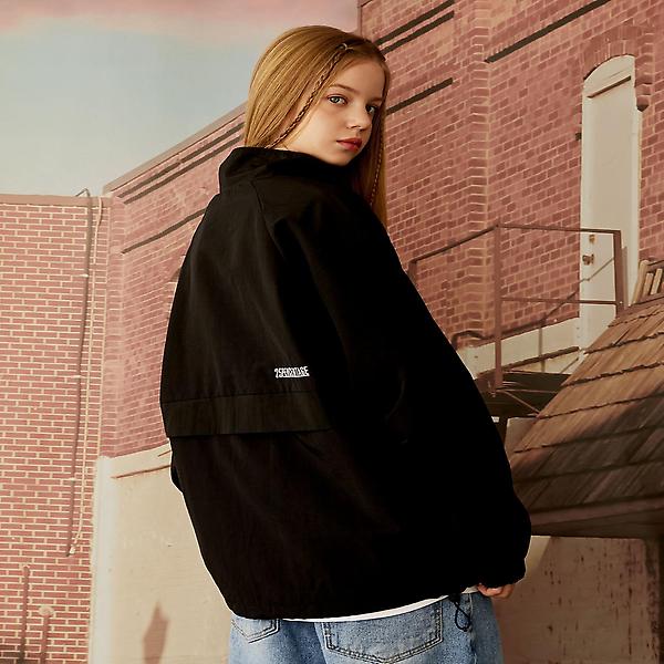  25P 센스 로고 윈드 브레이커 25PU3FWBBK