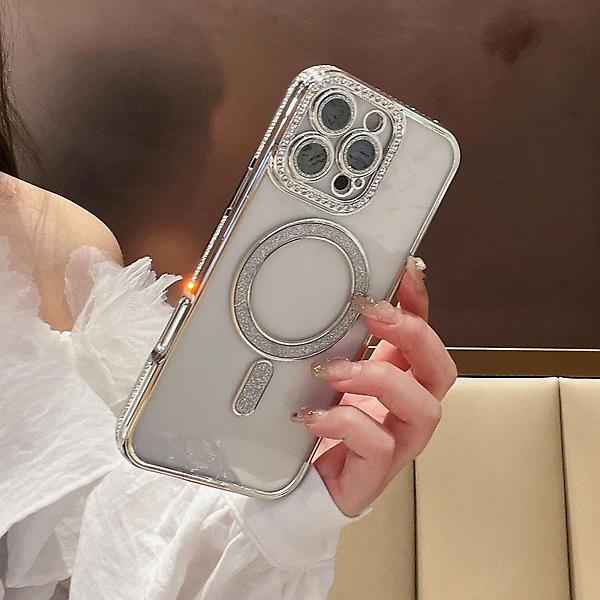  아이폰15프로맥스 큐빅 렌즈보호 맥세이프 투명케이스