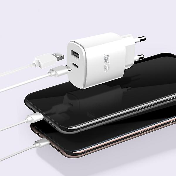  스마텍 25W GAN PD C타입 2포트 고속 충전기 케이블 세트 STQC-GD25 CT