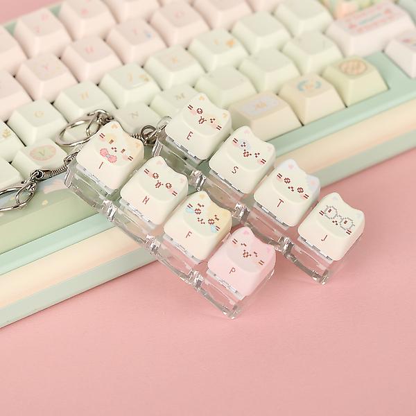  SPM 고양이 MBTI 키보드키링 키캡키링 기계식 딸깍이 청축 키홀더 4구 열쇠고리