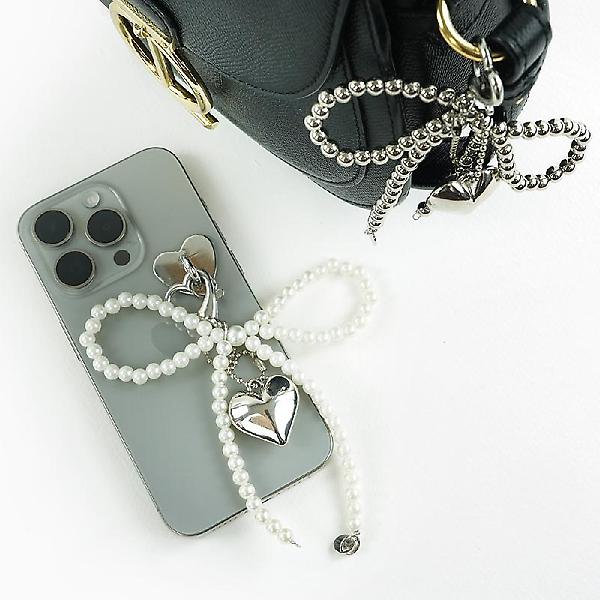  리본 진주 키링