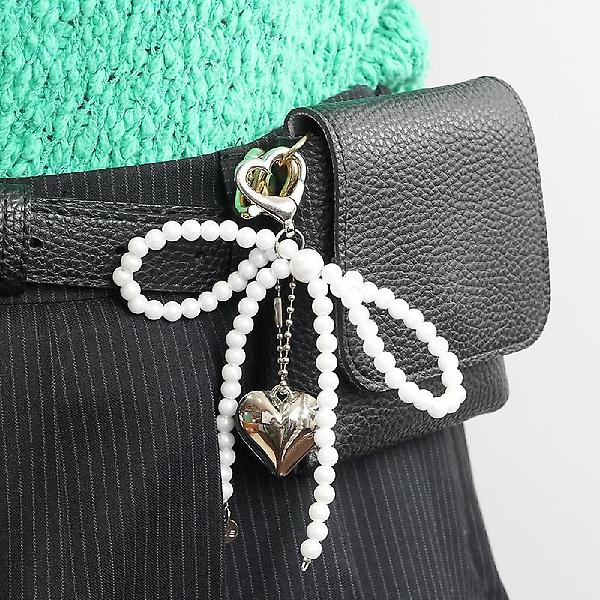  리본 진주 키링