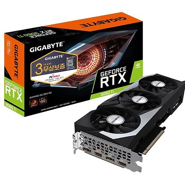  GIGABYTE 지포스 RTX 3060 Ti GAMING OC D6X 8GB 피씨디렉트