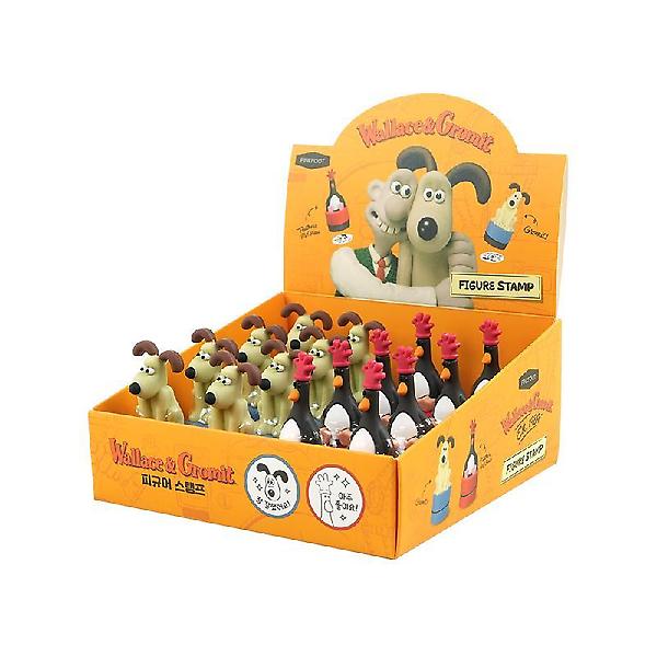  [공식정품]월레스와 그로밋 피규어 스탬프 인박스(16개세트)