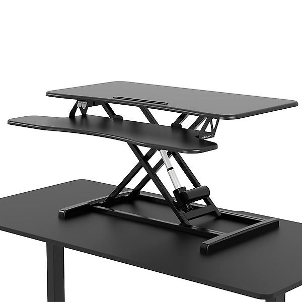  이지마운트 전동 모션 스탠드 스탠딩 데스크 책상 테이블 높이조절 듀얼모니터 WSD-EV950D