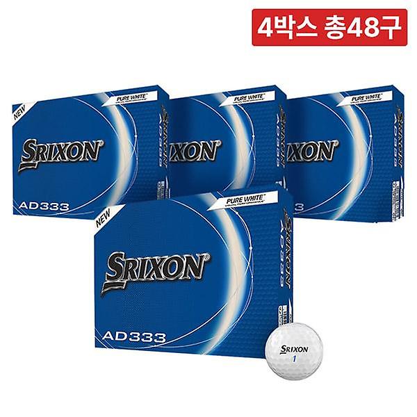  4박스 총48구/ 스릭슨 NEW AD333 2피스 골프공 비거리 저압축 비주얼 퍼포먼스 골프볼 12구