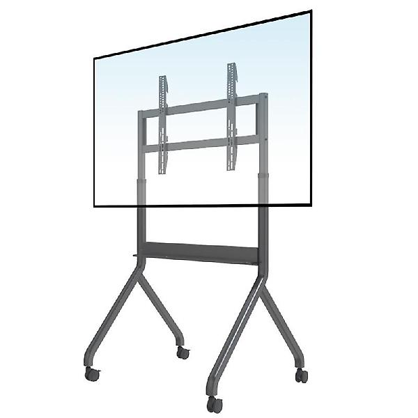  프리즘 프리모션 191cm 75UHD 베젤리스TV + 전동식 높이조절 이동형 스탠드 / 회의실용 매장 전시용