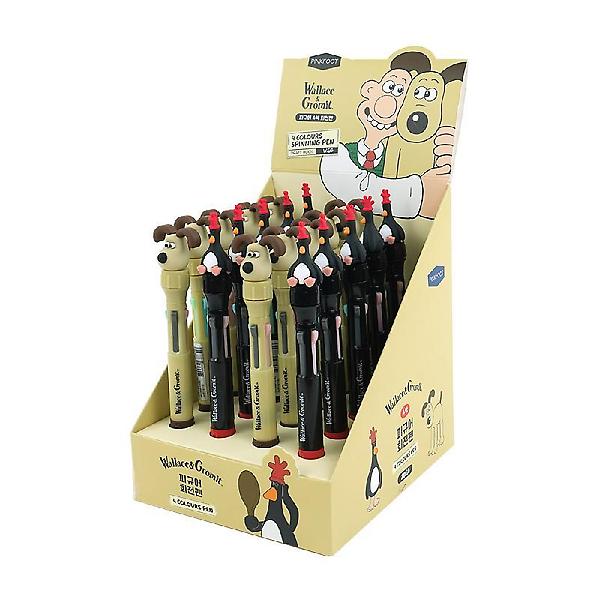  [공식정품]월레스와 그로밋 피규어 4색 회전펜 인박스(20개세트)