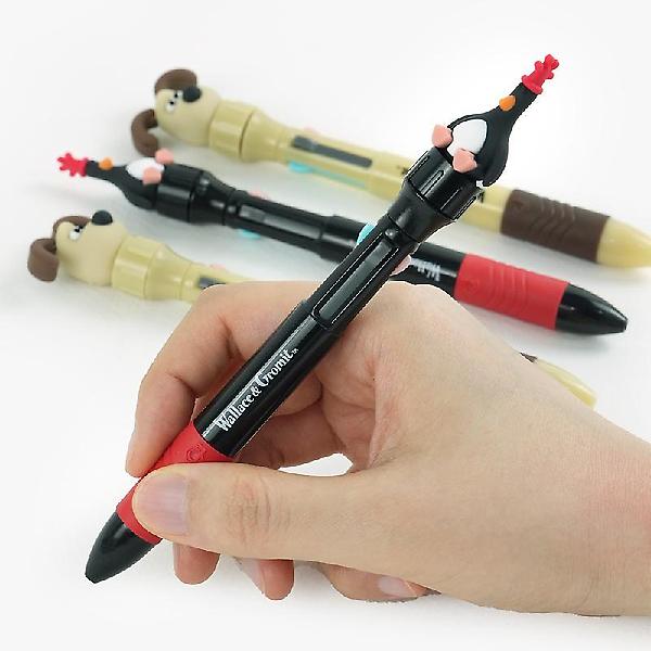  [공식정품]월레스와 그로밋 피규어 4색 회전펜 2종세트