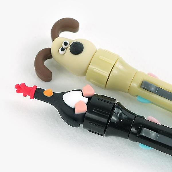  [공식정품]월레스와 그로밋 피규어 4색 회전펜 2종세트