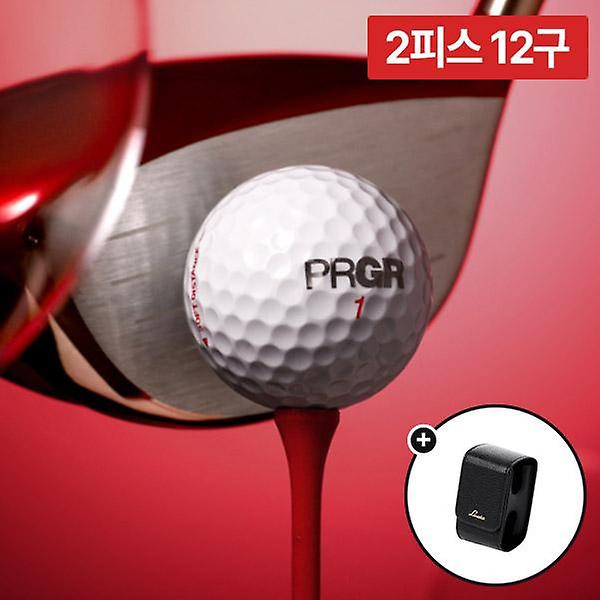  프로기아 PRGR NEW 소프트 디스턴스 2피스 12구 골프공 + 리카타 볼케이스
