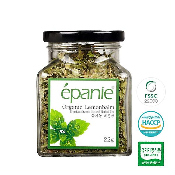  에빠니 유기농 허브차 레몬밤차 유리병(대) 22g 허브티 잎차