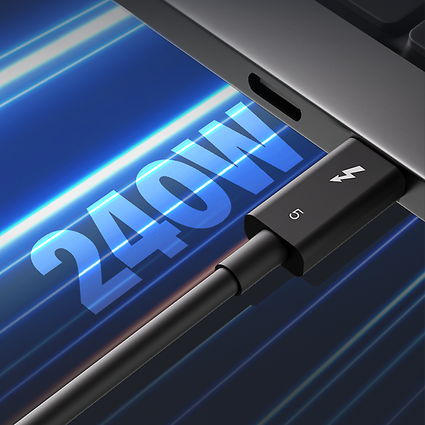  버티탭 인텔 공식 인증 썬더볼트5 PD 240W 120Gbps C TO C타입 케이블 1m