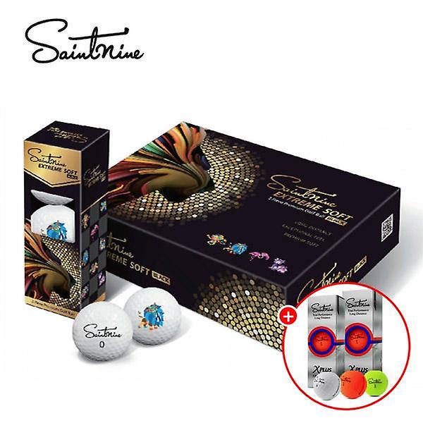  X플러스 6구제공/세인트나인 익스트림 소프트 블랙 3피스 우레탄 골프공