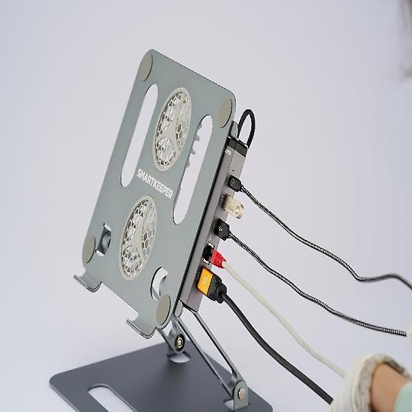  스마트키퍼 SLS02 노트북 스탠드 거치대 알루미늄 USB쿨러 각도조절 접이식 맥북 태블릿