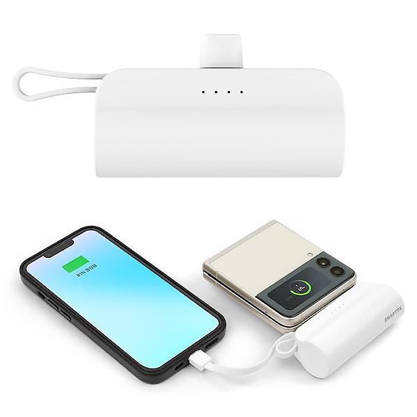  스마텍 5000mAh 2WAY 듀얼 일체형 미니 보조배터리(8핀/C타입) STPB-MB50