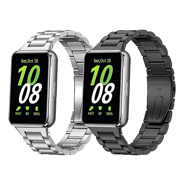  갤럭시 핏3 더블버클 메탈 스트랩 밴드