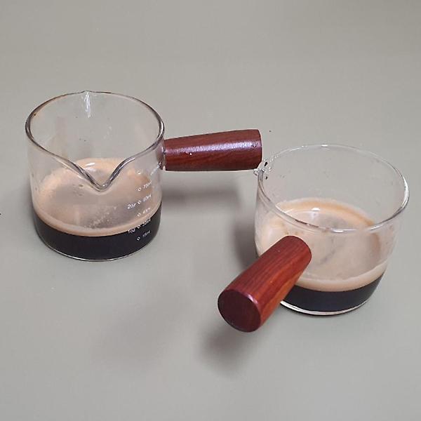  우드 핸들 샷잔 75ml (양방향) 에스프레소 샷 글라스