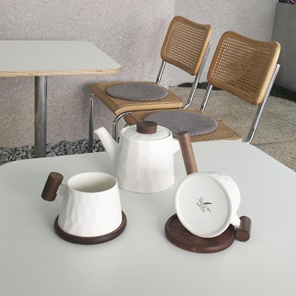  고원 계수나무 머그컵(소) 200ml 화이트 해머무늬 1P(잔,받침)