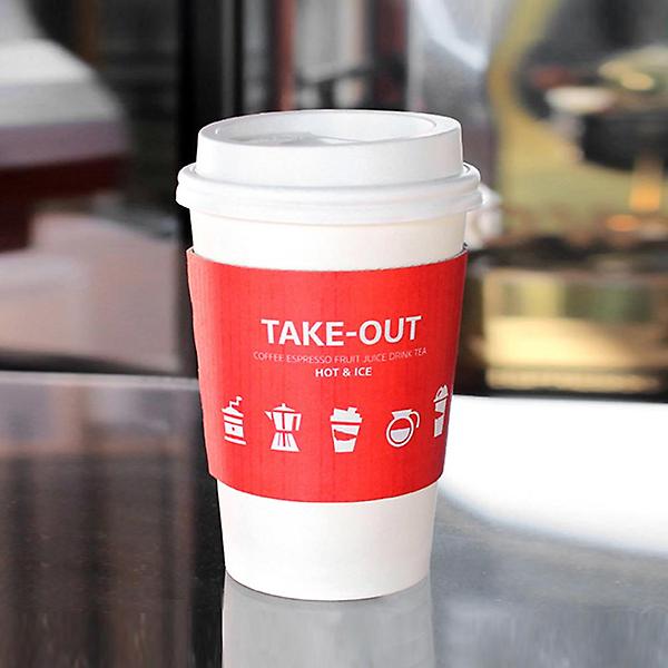  테이크아웃 10,13온스 종이컵홀더 레드 1000개