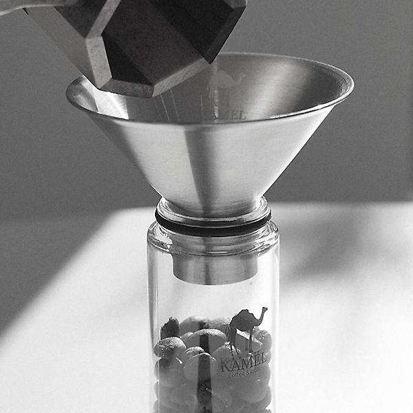  카멜 빈셀러 미니 호퍼 커피 원두 소분 스텐 깔때기