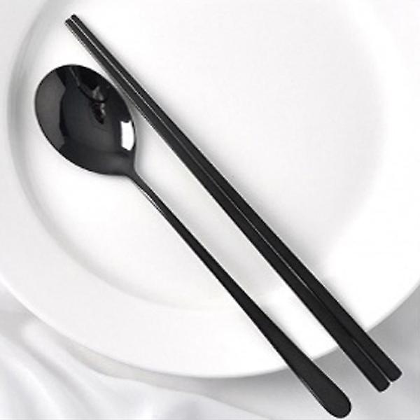 홈아트 스텐 수저세트 블랙 10인 숟가락 젓가락 선물용