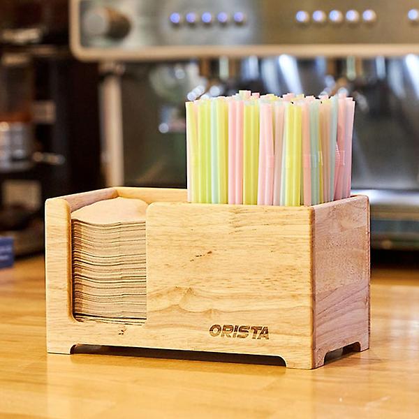  오리스타 우드 하비 테이크아웃 빨대 냅킨 디스펜서