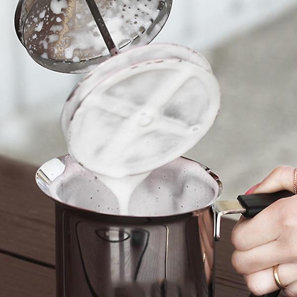  시타 수동 우유거품기 400ml 스텐 이중망 라떼 스티머 밀크포머