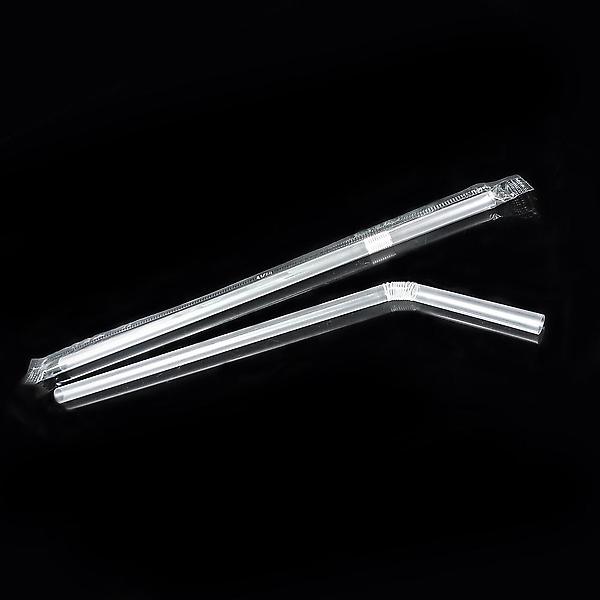  테이크아웃 자바라 스트로우 개별포장 빨대 25cm 투명 500개