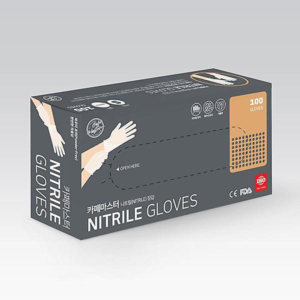  카페마스터 니트릴 장갑 100매 S 화이트 식품 요리 일회용