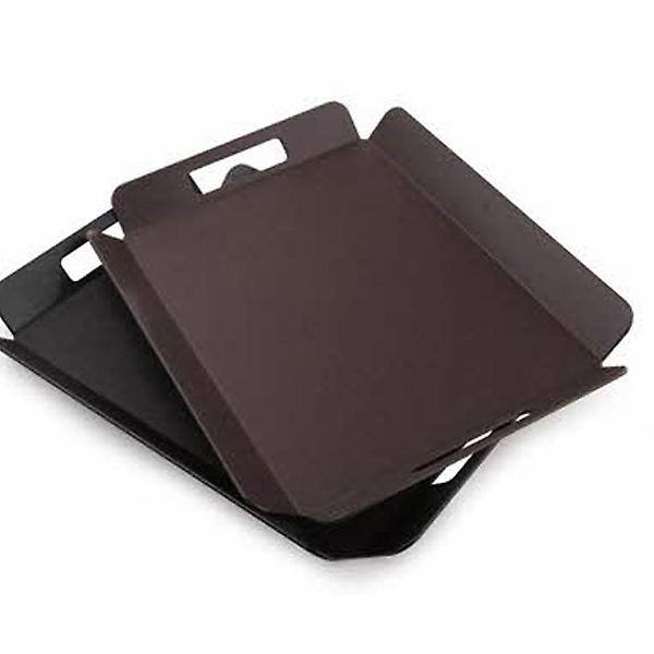  카멜 논슬립 트레이 직사각 쟁반 손잡이형 브라운 소 36x28cm