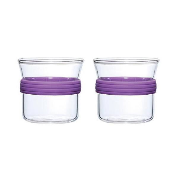  일롱 컬러풀링 글라스컵 2인조(퍼플) 200ml