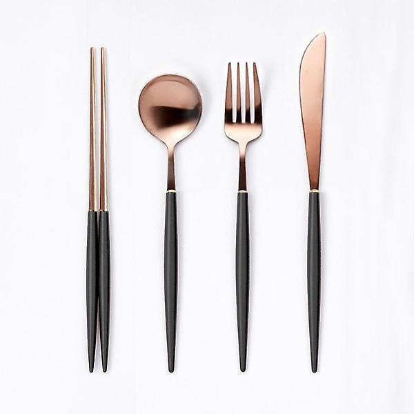  보겐 에펠 커트러리 핑크로즈(블랙) 디너 나이프