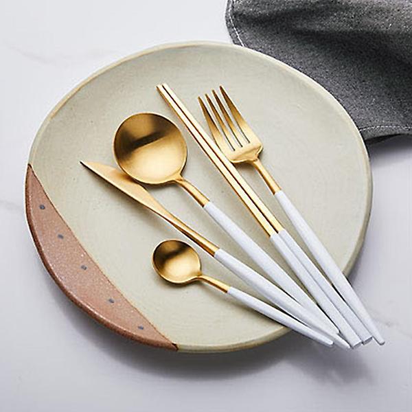  오리스타 커트러리 모던 화이트 디너 스푼 양식기