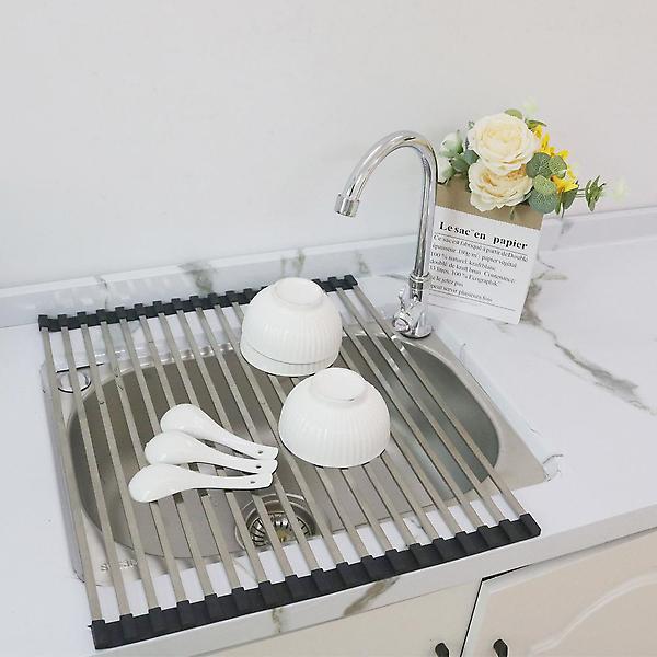  생활보감 싱크롤 싱크대 스텐 주방 선반 식기 건조대 블랙 20롤